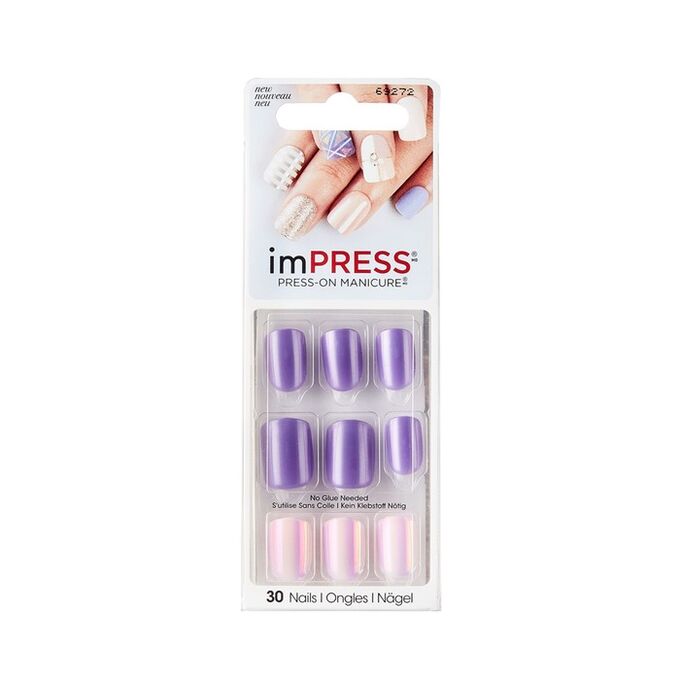 Твердый лак Kiss Impress Manicure Power Up BIPA016 «Фиалка», длина короткая