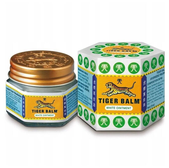 Тайские товары Тигровый бальзам для тела TIGER BALM  Белый