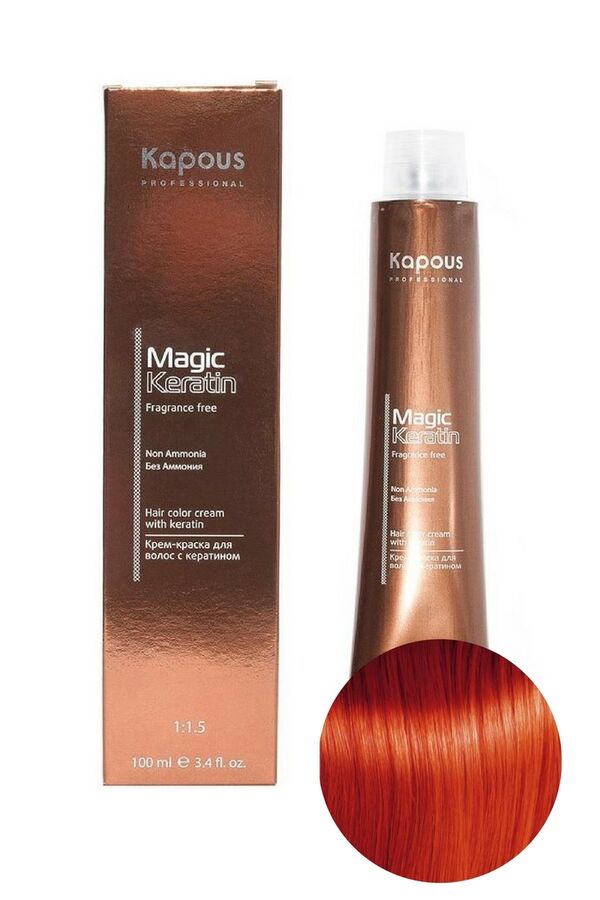 Kapous, NA 88.44 Насыщенный светлый блондин медный интенсивный крем-краска для волос с кератином Non