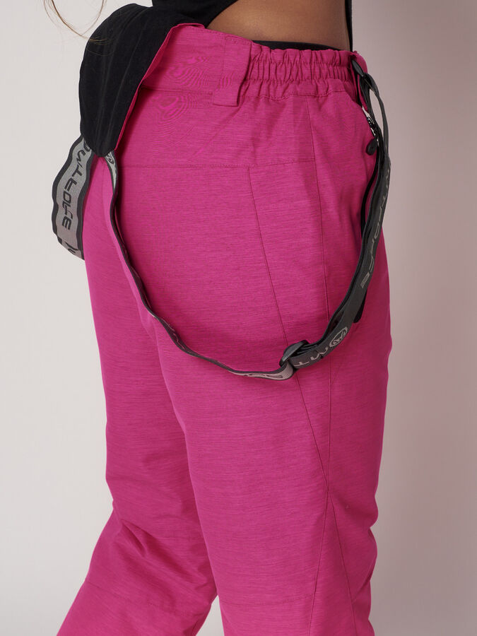 Полукомбинезон брюки горнолыжные женские малинового цвета 2221M