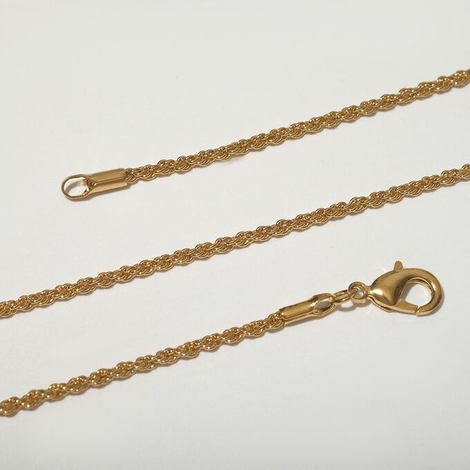 Queen fair Цепь «Кордовое плетение» объёмные гладкие звенья, продолговатый карабин, цвет золото, 46 см