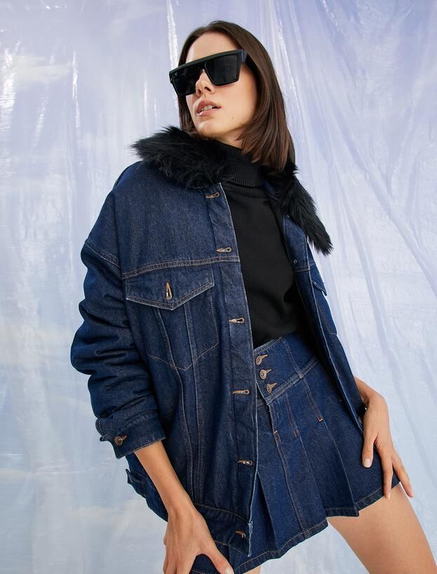 Asl_han Malbora X Cotton - Джинсовая куртка из искусственного меха с деталями