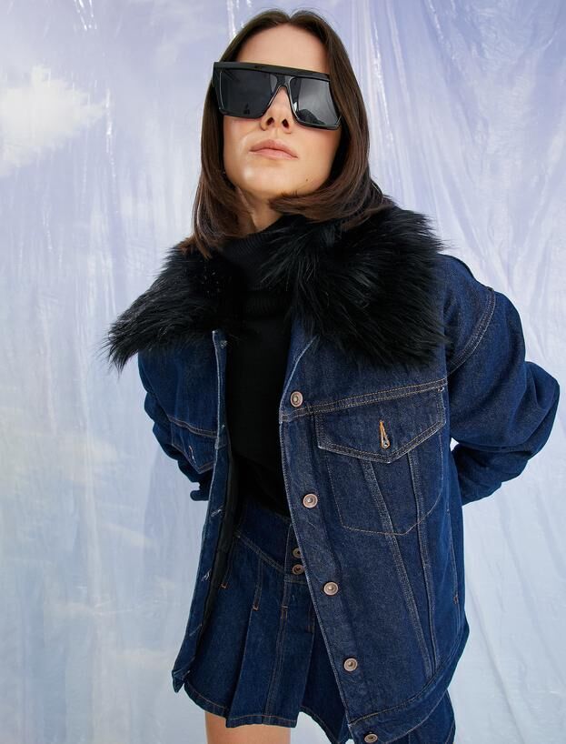 Asl_han Malbora X Cotton - Джинсовая куртка из искусственного меха с деталями