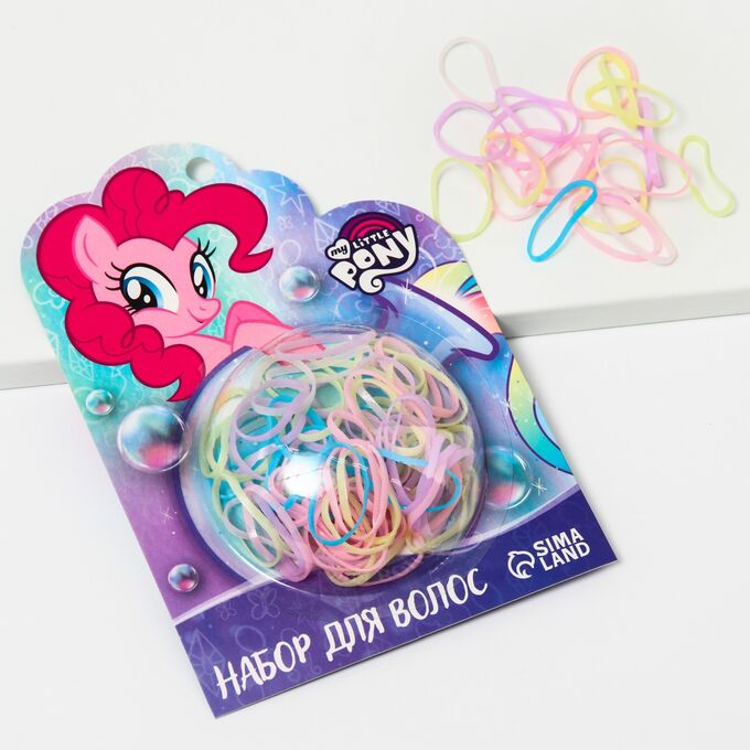 Товар без бренда Набор для волос &quot;Пинки Пай&quot;, My Little Pony, розовый, 85 шт