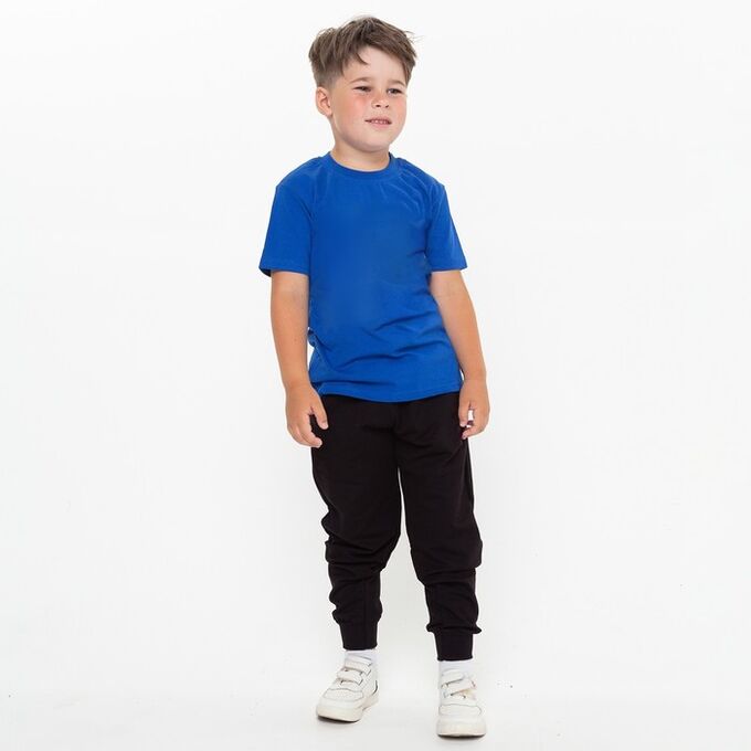 СИМА-ЛЕНД Комплект для мальчика (футболка, брюки), цвет синий/чёрный МИКС, рост
