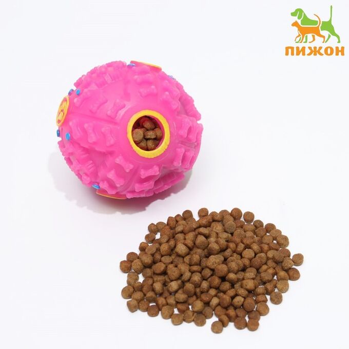 Пижон Квакающий мяч для собак, жёсткий, 7,5 см, розовый