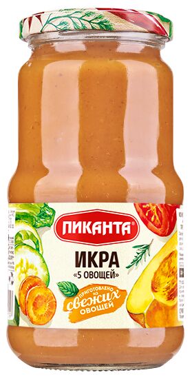 Икра Пиканта 550 г пять овощей 1х6.