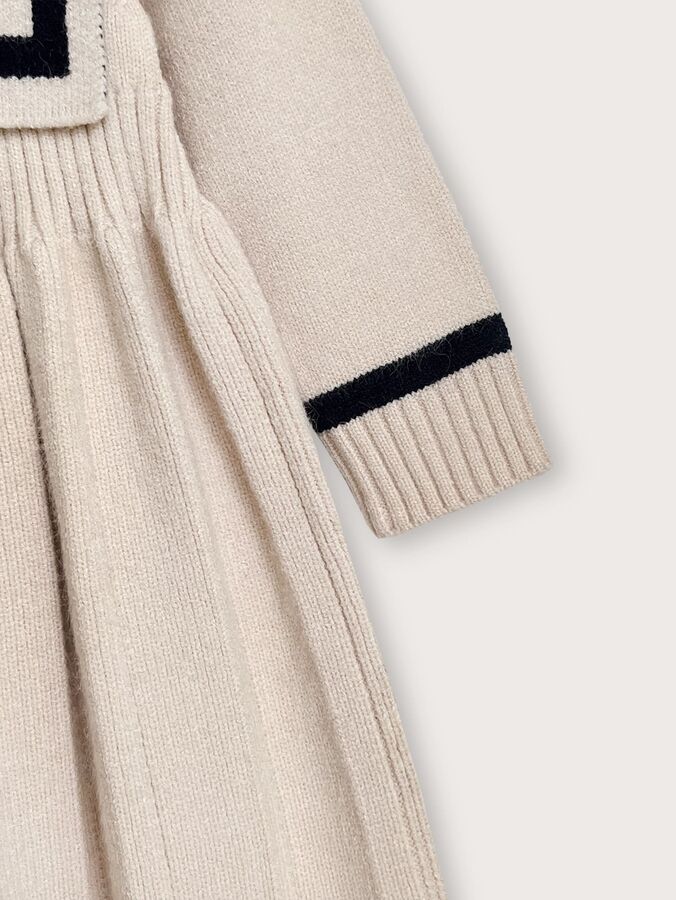 Для девочек Платье-свитер в полоску с матросским воротником