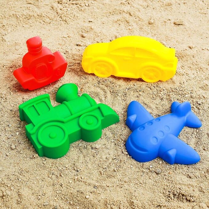 Соломон Набор для игры в песке №68, 4 формочки для песка, цвета МИКС