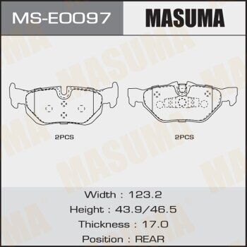 Колодки дисковые MASUMA, P06038 rear