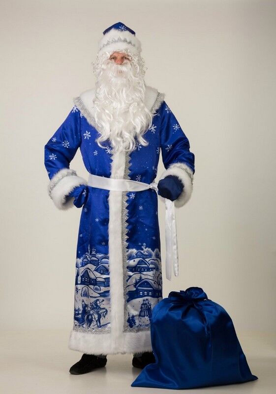 Карнавальный костюм Дед Мороз р.54-56 принт Роспись узорный