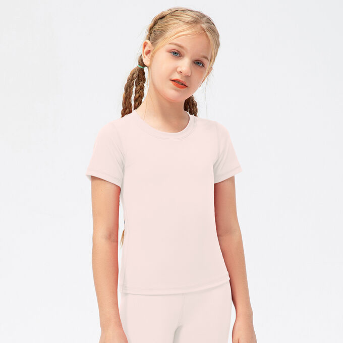 Детская спортивная футболка, цвет светло-розовый