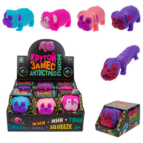 1 TOY Игрушка-антистресс Крутой замес &quot;Мопс&quot;, 8,5 см, ассорти,  1TOY, Т20317