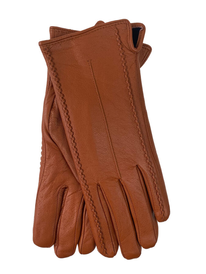 Greta Женские перчатки из натуральной кожи, цвет рыжий