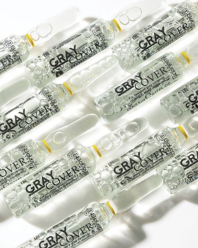 Salerm Cosmetics Средство для лучшего окрашивания седых волос Salerm Gray Cover более глубокое проникновение цвета, ампула 5мл