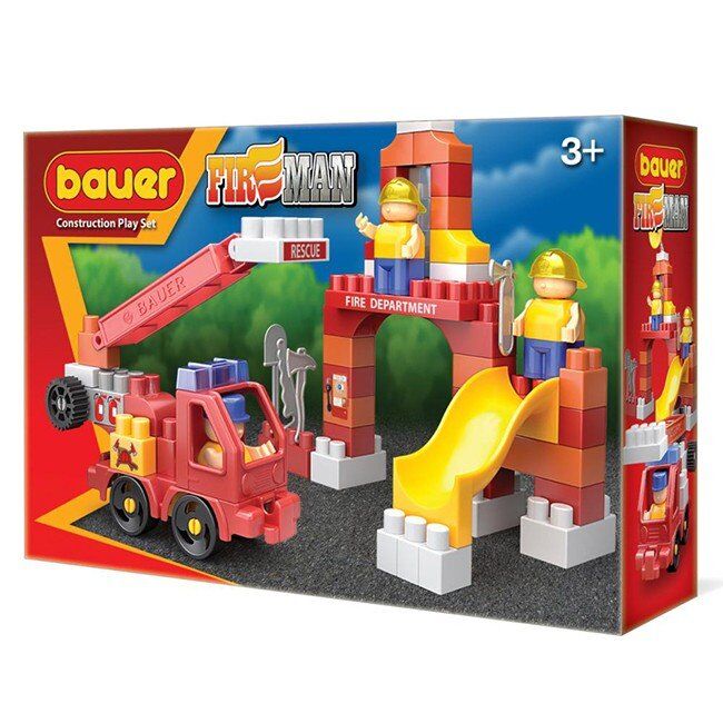 Конструктор Bauer 740 &quot;Fireman&quot; набор  пожарная машина и тренировочная площадка