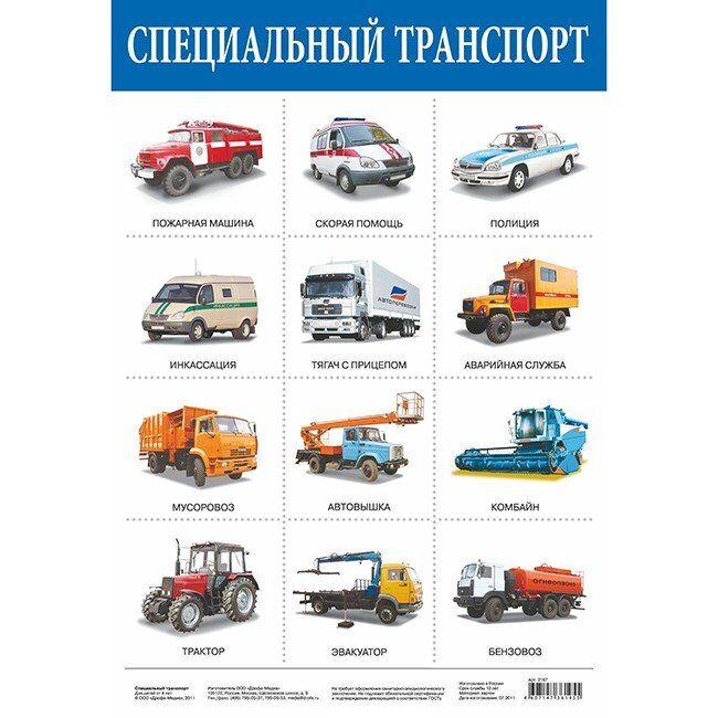 Разные виды машин картинки для детей