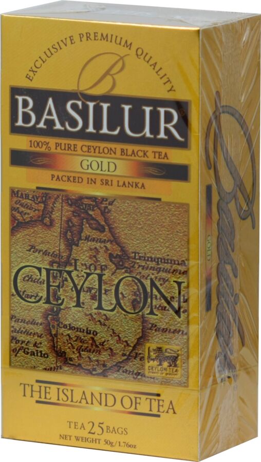 Basilur Tea BASILUR. Чайный остров. Gold карт.пачка, 25 пак.