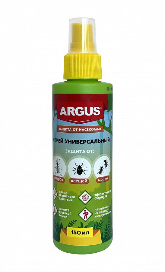 ARGUS АРГУС Лосьон-спрей универс. от комаров, клещей, мошек, москитов, мокрецов, слепней /150