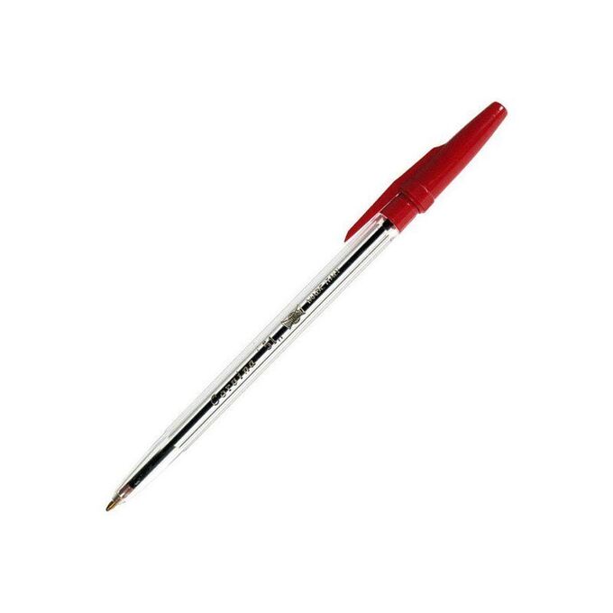 CARIOCA Ручка шариковая &quot;Corvina 51&quot;, красная, 1мм, прозрачный корпус