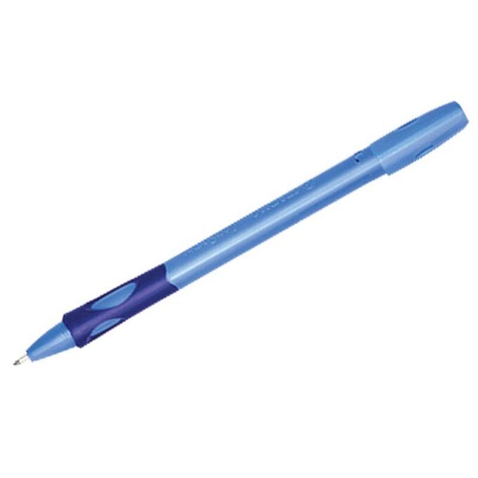STABILO Ручка шариковая &quot;LeftRight&quot;, для левшей, синяя, 0,8мм, грип, голубой корпус