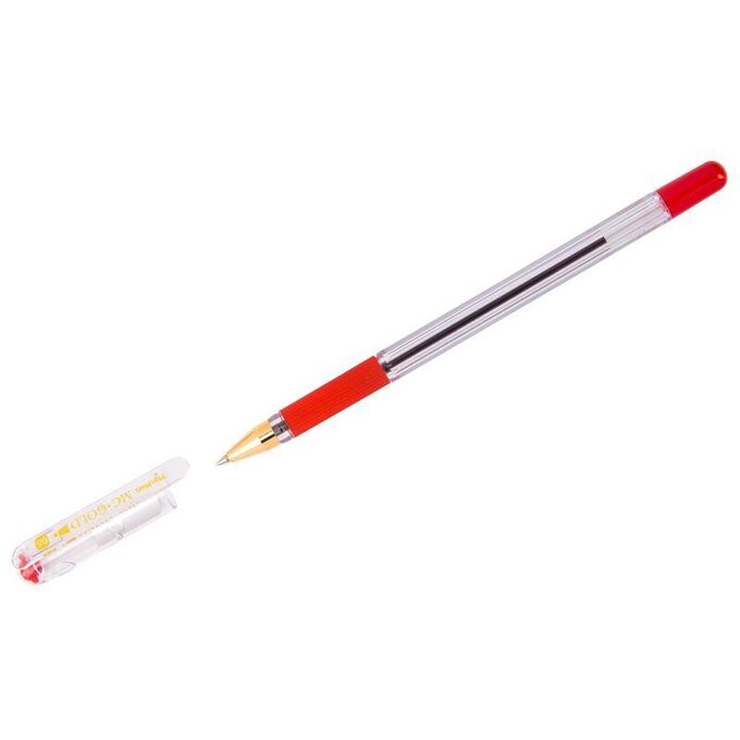 Ручка шариковая MunHwa &quot;MC Gold&quot; красная, 0,5мм, грип