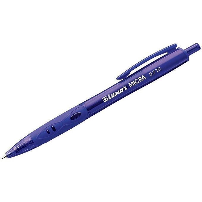 Ручка шариковая автоматическая Luxor &quot;Micra&quot; синяя, 0,7мм, грип