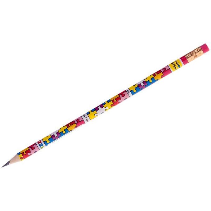 Карандаш ч/г Koh-I-Noor &quot;Puzzle&quot; HB, с ластиком, заточен.