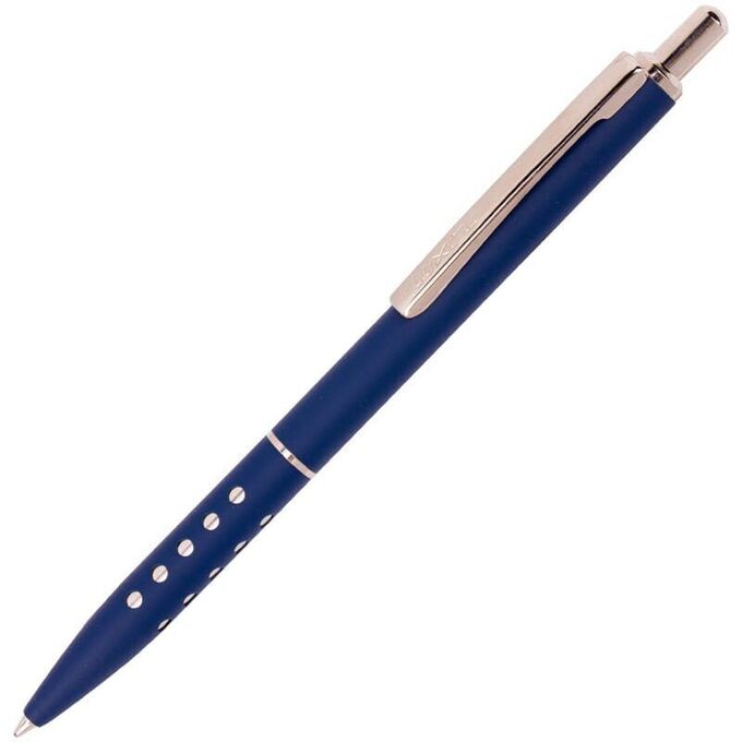 Ручка шариковая Luxor &quot;Window&quot; синяя, 1,0мм, корпус синий/хром, кнопочный механизм