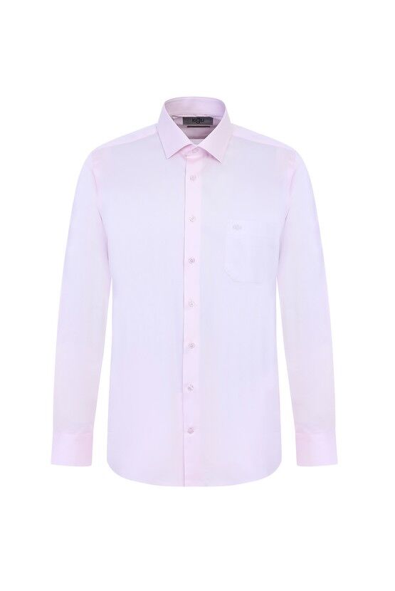 Kiğılı Пудрово-розовая классическая рубашка с длинным рукавом