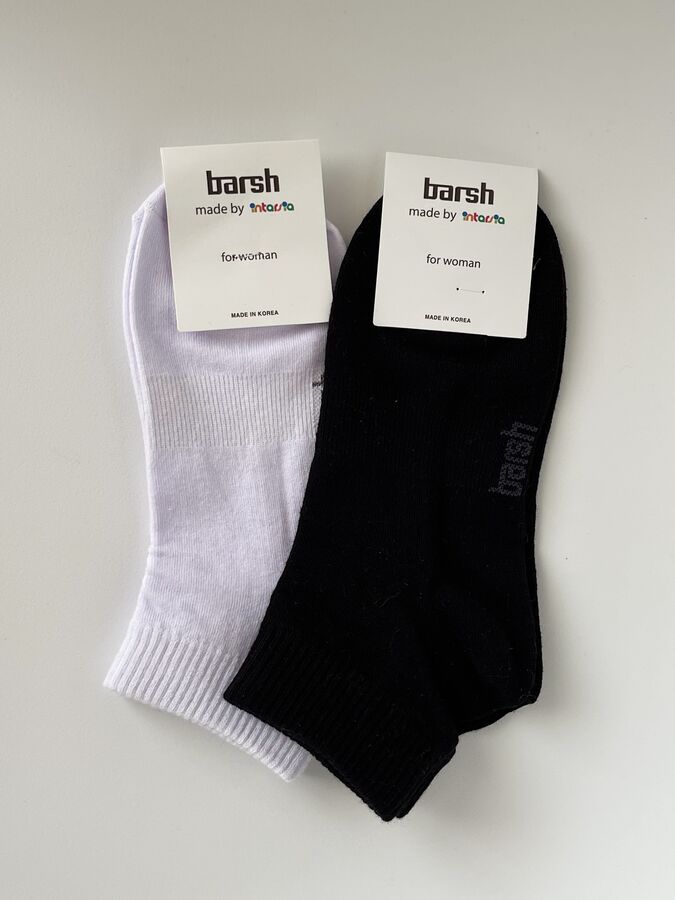 Barsh Носки женские спортивные, средней длинны, ЧЕРНЫЕ. Ю. Корея.