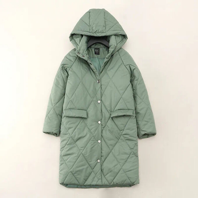 Стеганное пальто зеленый