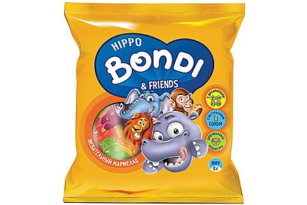 Яшкино «HIPPO BONDI &amp; FRIENDS», мармелад жевательный с соком ягод и фруктов, 70г