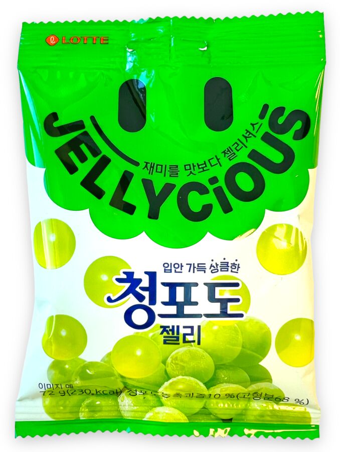 Lotte Мармелад жевательный &quot;JELLYCIOUS GREEN GRAPE&quot; вкус зелёного винограда 72г, 1/8/32
