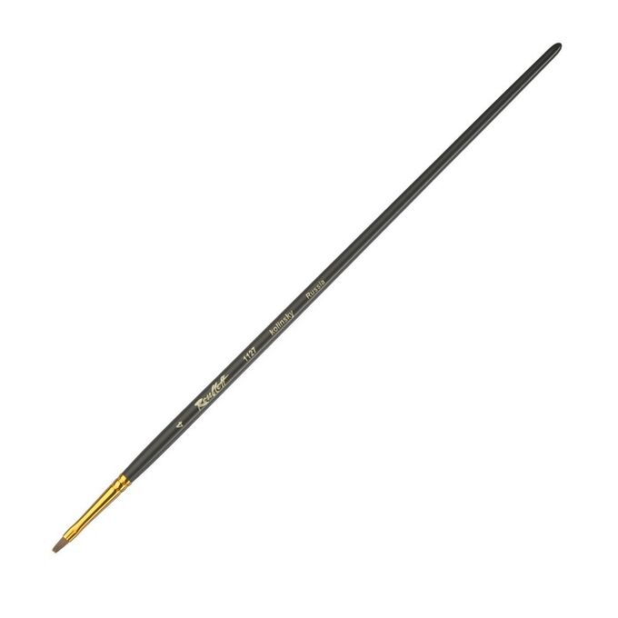 Кисть Roubloff Колонок серия 1127 № 4 ручка длинная черная матовая/ желтая обойма