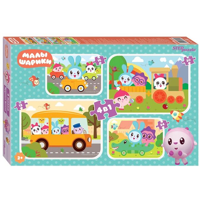 STEP PUZZLE Пазл 4в1 &quot;Малышарики&quot; RIKI 92312 Степ /12/