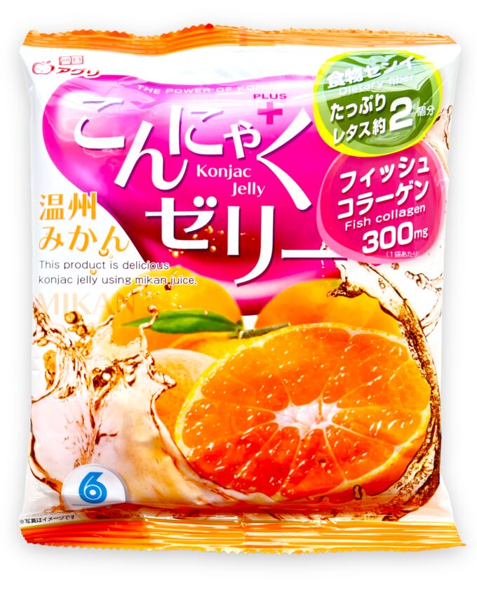 MORINAGA & CO., LTD. Желе “Yukiguni Aguri” порционное Конняку со вкусом мандарина (6шт х18г), 108г, 1/12