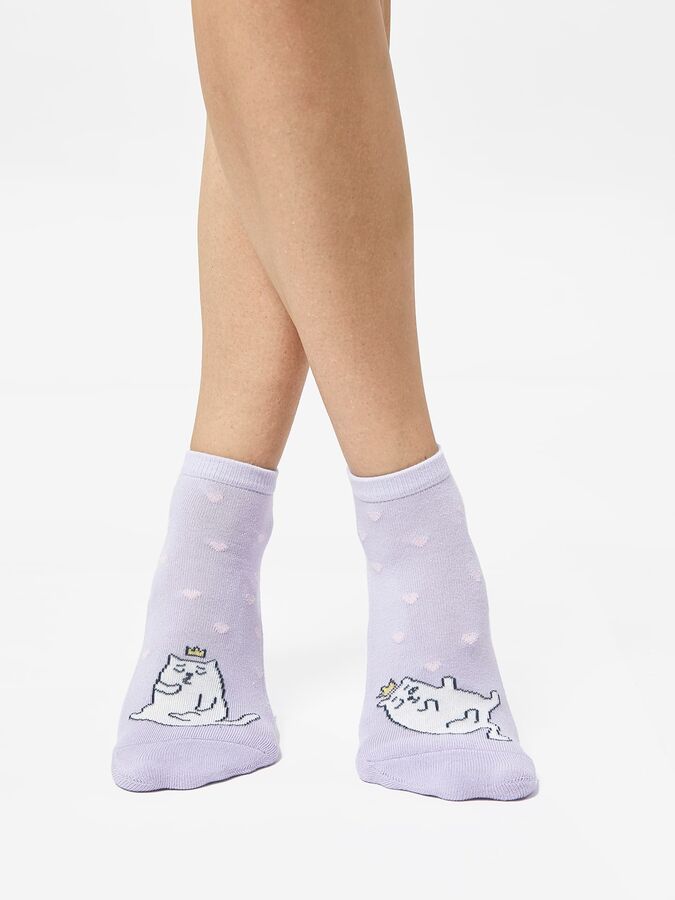 Mark Formelle Высокие женские носки с плюшевым следом светло-лавандового цвета (1 упаковка по 5 пар)