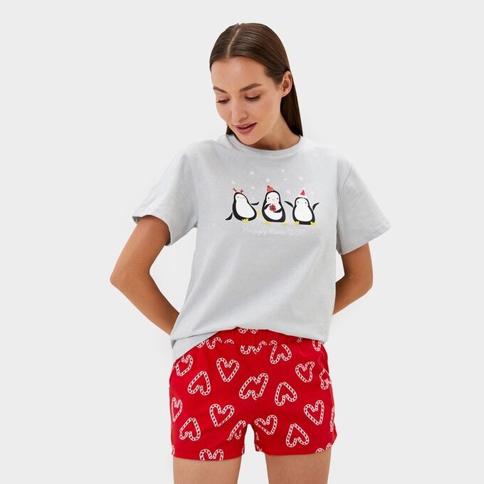 Пижама новогодняя женская (футболка и шорты) KAFTAN &quot;Love&quot; размер 48-50