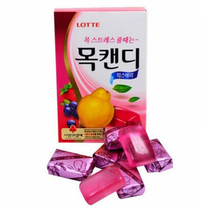 LOTTE Леденцовая карамель &quot;THROAT CANDY (MIX BERRY)&quot; 38 г