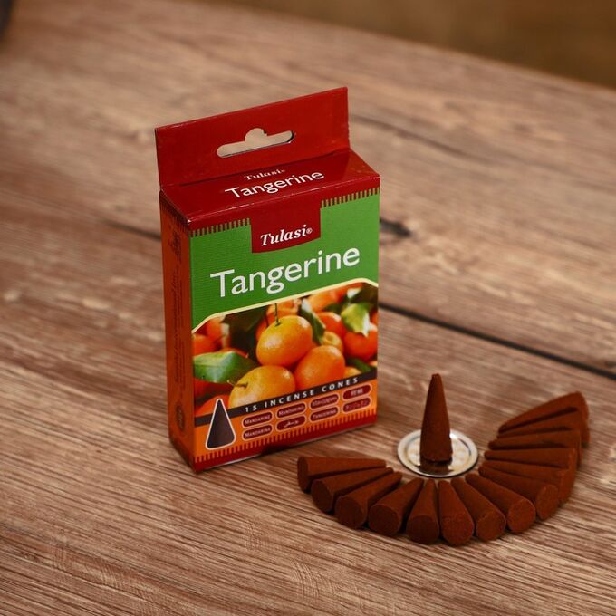 Благовония &quot;Tulasi&quot; 15 аромаконусов Tangerine