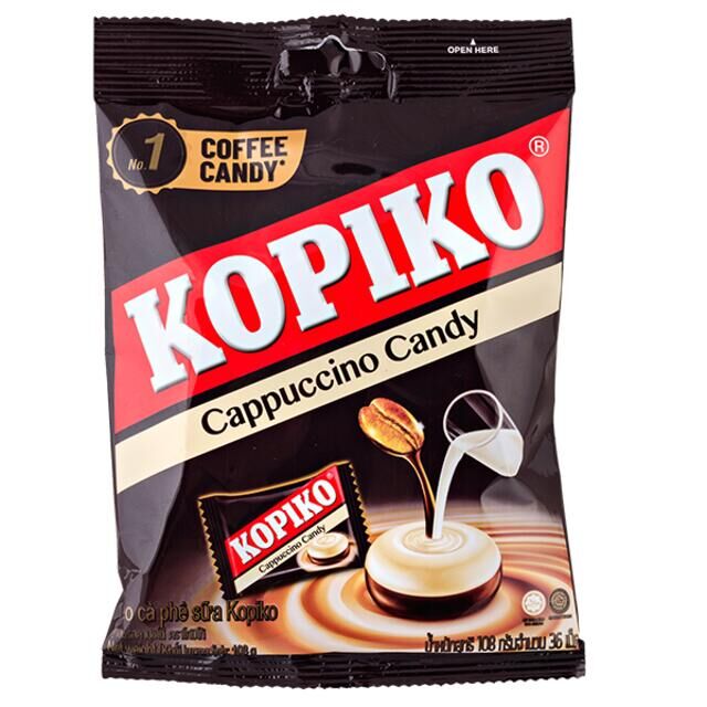 Конфеты кофе кэнди. Kopiko 24*108 капучино. Драже Kopiko капучино. Леденцы Копико кофе Кэнди 108г. Конфеты со вкусом кофе Kopiko.