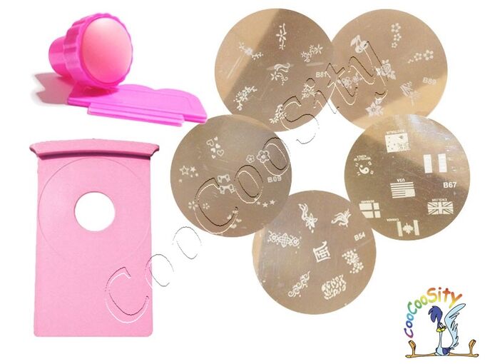 PICT YOU Nail Art Стемпинг набор, штамп + скребок, держатель для диска, 5 дисков