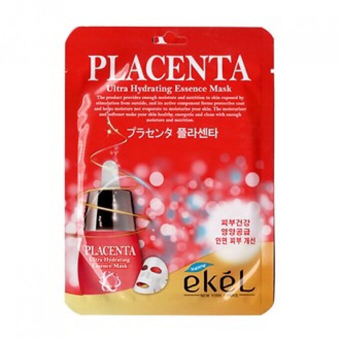 Ekel cosmetics Тканевая маска с плацентой Ekel Placenta Ultra Hydrating Essense Mask