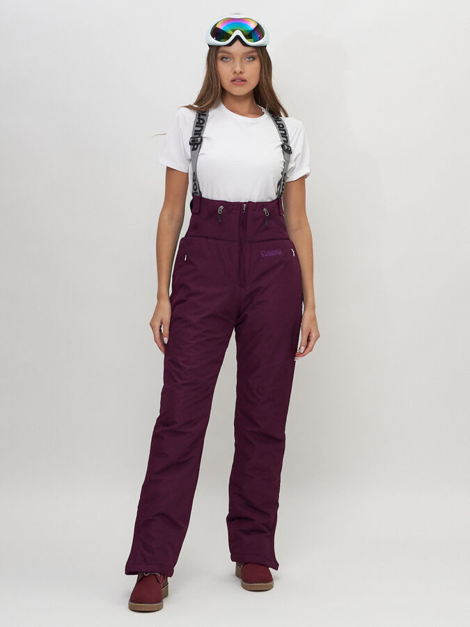 MTFORCE Полукомбинезон брюки горнолыжные женские темно-фиолетового цвета 66789TF