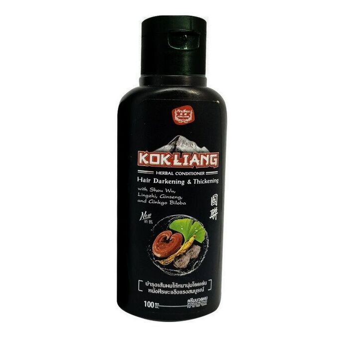 Kokliang Натуральный травяной шампунь для темных волос Herbal Shampoo Hair Darkening &amp; Thickening, 100 мл