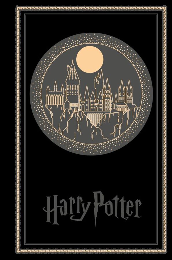 Эксмо Блокнот. Гарри Поттер. Хогвартс (А5, 192 стр, цветной блок, обложка из черной кожи с золотым тиснением)