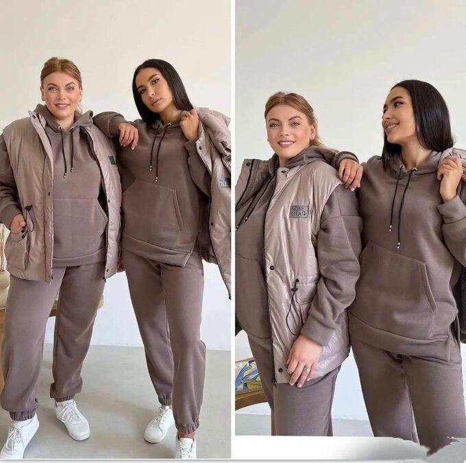 Фисташковый спортивный костюм на флисе