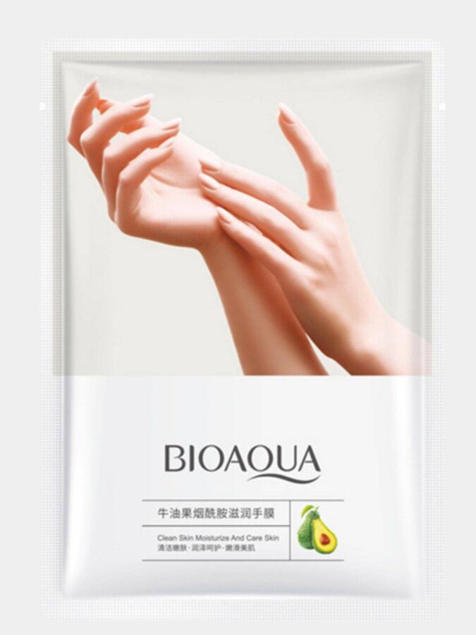 BioAqua Увлажняющие маска-перчатки для рук с маслом ши и авокадо
