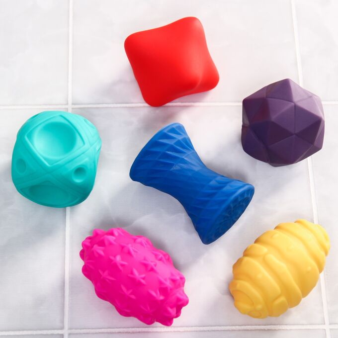 Крошка Я Игрушка для купания,Набор игрушек для игры в ванне «Геометрические формы», 6 игрушек, цвет МИКС